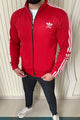 Adds 3-Stripes Signature Men Zipper Upper In Red