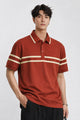 Turbo Horizontal Stripes Men's Polo T-Shirt Red