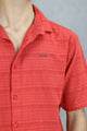 Turbo Knit Craft Crochet Casual Shirt In Red