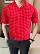 Turbo Premium Lightweight Half Sleeve Casual Shirt In Red