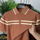 Turbo Horizontal Stripes Men's Polo T-Shirt Rust