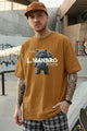 Mens Premium Printed Round Neck T-shirt In Rust