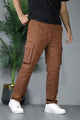 Turbo Essential Side Pockets Cargo Trouser In Rust