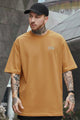 Mens Urban Fashion Round Neck T-shirt In Rust