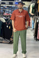 Broklyn Sports Inspired Zipper Style Tracksuit In Rust