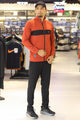 Turbo TrainFit Panel Mock Neck Zipper Tracksuit In Black&Rust