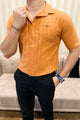 Turbo ShowOff Self Pattern Casual Shirt In Rust