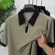 Turbo Zip-Up Neckline Design Men's Polo T-Shirt In Sage