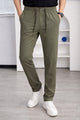 Men's Self Texture Straigt Fit Slim-Fit Trouser In Sage