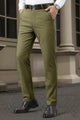 Turbo Urban Executive Slim Fit Cotton Pant In Sage