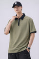 Turbo Zip-Up Neckline Design Men's Polo T-Shirt In Sage