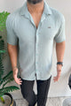 Turbo Designer Motif Embossed Casual Shirt In Sea Foam