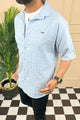 Turbo ShowOff Self Pattern Casual Shirt In Sky Blue