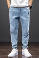 Street Wear Denim Turbo Jogger Pant in Light Blue