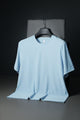 Turbo Stretch-Cotton Round Neck Dry-fit Shirt In Sky Blue
