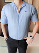 Turbo Endless Cool Embossed Casual Shirt In Light Blue