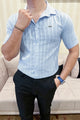 Turbo ShowOff Self Pattern Casual Shirt In Sky Blue