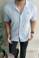 Turbo ShowOff Self Pattern Casual Shirt In Sky Blue