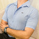 Turbo Wave Texture Crochet Casual Shirt In Sky Blue