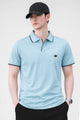 Turbo Classic V-Neck Men's Polo Shirt In Sky Blue