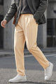 Double Plate Men's Carrot Fit Cotton Pant In Skin