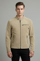 Snap-Button Closure Suede Leather Jacket
