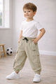 Turbo Casual Cargo Kids Trousers For Boys In Skin