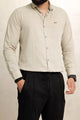 Turbo Dobby Textured Long Sleeve Cotton Casual Shirt In Slate Grey