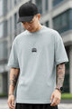 Mens Minimalist Round Neck T-shirt In Slate Grey