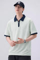 Turbo Zip-Up Neckline Design Men's Polo T-Shirt In Slate Grey