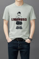 Exclusive Print Round Neck T-shirt In Slate Grey