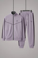 Turbo Athletic Runner Panelled Zipper Tracksuit In Slate Grey