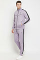 Turbo Athletic Runner Panelled Zipper Tracksuit In Slate Grey