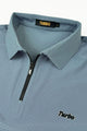 Turbo Abstract Symmetry Zip-Collar Men's Polo Shirt In Slate Blue
