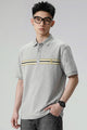 Turbo Smiley Stripes Pattern Men's Polo T-Shirt Slate Grey