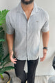 Turbo Down Box Collared Casual Shirt In Slate Grey