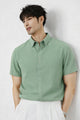 Turbo Luxury Textured Summer Casual Shirt In Slate Gray