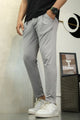 Turbo ProForm Waffle Texture Slim Fit Trouser In Siver Grey
