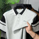 Turbo Casual Holiday Contrasted Men's Polo Shirt In Stone