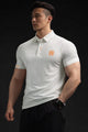 Hrms Orange Accent Logo Style Men's Polo Shirt In White