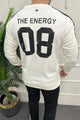Turbo 3 Stripes Round Neck Men's Sweatshirt In White