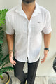 Turbo Textured Champ Casual Shirt In White