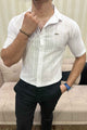 Turbo Textured Champ Casual Shirt In White