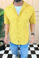 Turbo Artistic Touch Comfort Casual Shirt In Mustard Yellow