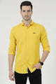 Turbo Billy Textured Knit Long Sleeve Cotton Casual Shirt In Yellow