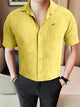 Turbo Artistic Touch Comfort Casual Shirt In Mustard Yellow