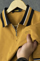 Turbo Contrast Tone Zip Collar Men's Polo Shirt In Yellow