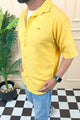 Turbo Knit Craft Crochet Casual Shirt In Yellow