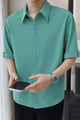 Turbo  Premium Soft Silk Men’s Casual Shirt In Zink