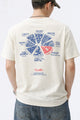 Men's "Lucky Horn" Typography Round Neck Tee in Beige